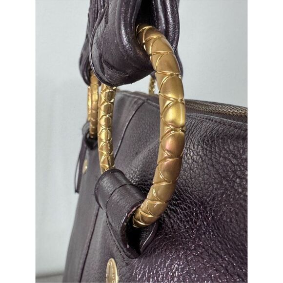 Elliott‎ Lucca Brown Sheen 100% Leather Tote Shoulder Bag - Picture 8 of 16